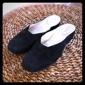 Camper Black Suede Mules